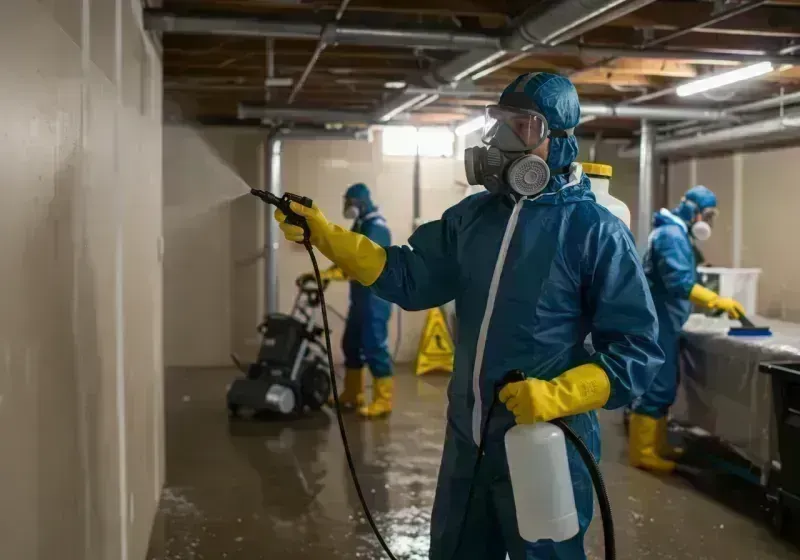 Basement Sanitization and Antimicrobial Treatment process in West Concord, MA